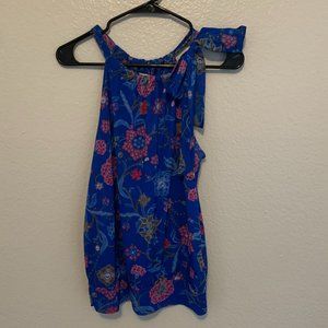 Sweet Pea NY & Co.    Medium (M) Blue Floral Tied Shoulder Blouse